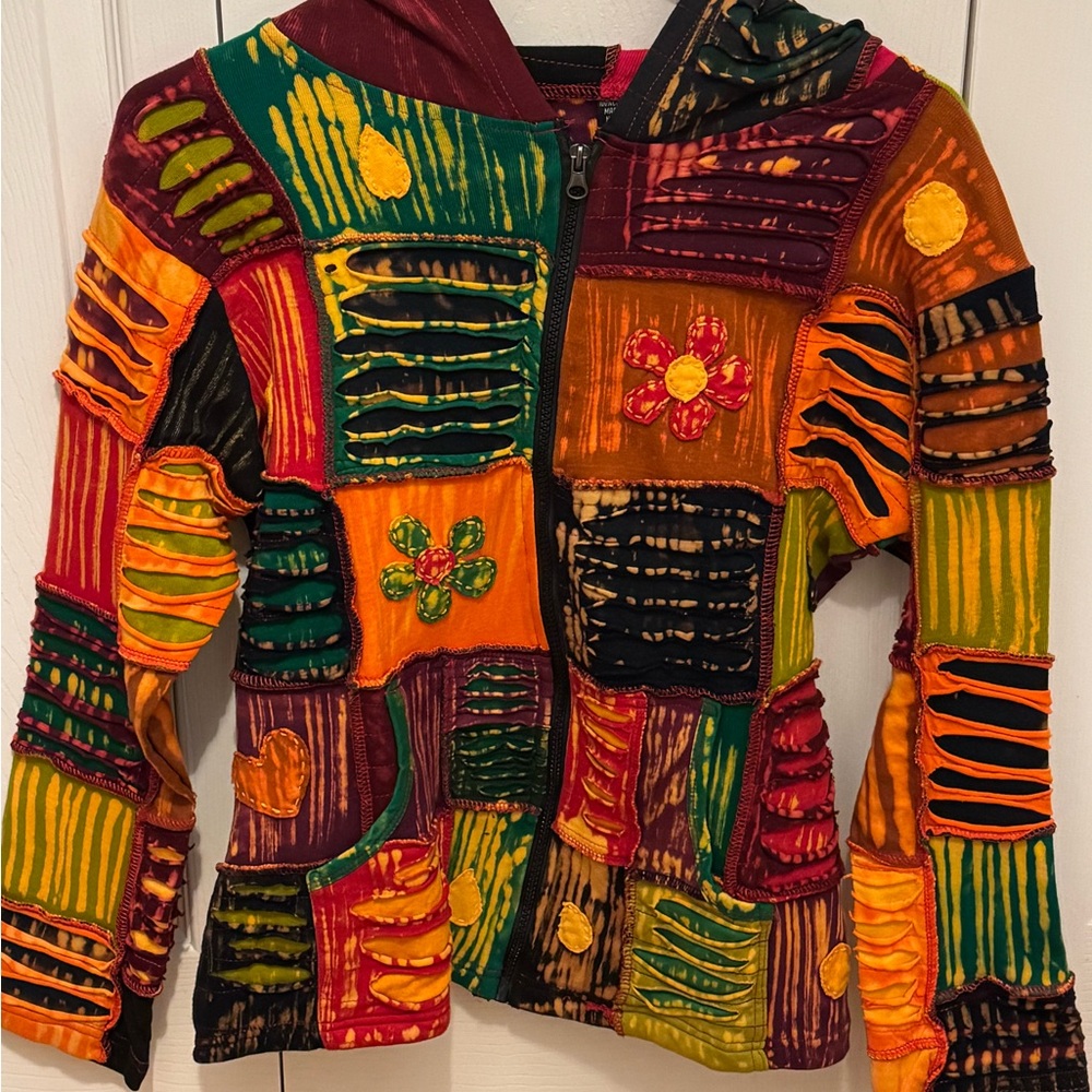 Multicolor Patchwork Utility Jacket for Women - image 2